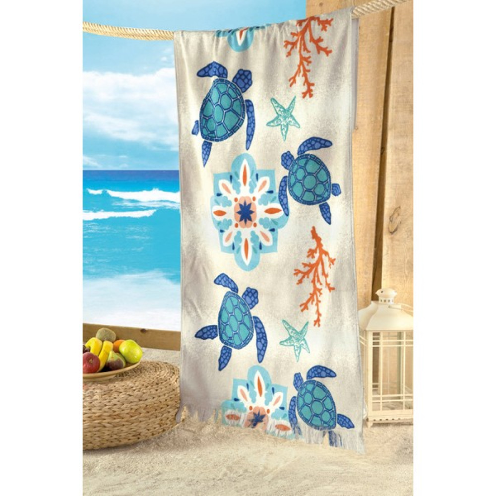 Maxstyle Caretta Kadife Plaj Havlusu 70X160 cm - Renkli - 70 x 160 cm Plaj Havlusu Fiyatı