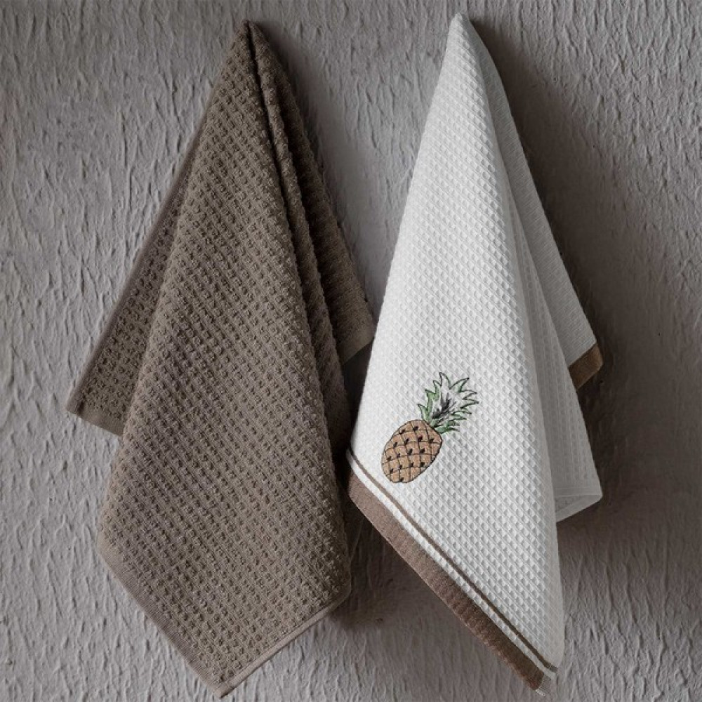Maxstyle Pamuk Ananas Desenli 2 Parça Mutfak Havlusu 40X60 cm - 40 x 60 cm - Renkli El / Yüz Havlusu Fiyatı