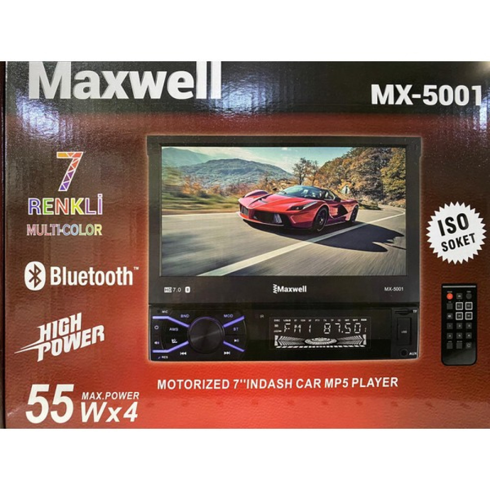 Maxwell MX-5001 7''ındash Car Mp5 Player 4X55W Oto Teyp Oto Teypleri Fiyatı