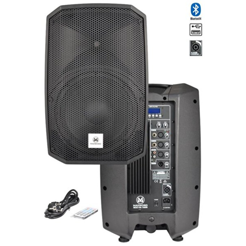 Maxword Maxi-12A 12" H Sınıfı 1200 W Bluetooth USB Aktif Kabin Hoparlör Stüdyo ve Sahne Ekipmanları Fiyatı