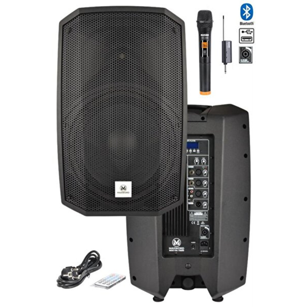 Maxword Maxi-15A-Mic 15" 1400 W Taşınabilir Aktif Kabin Hoparlör ve Bluetooth USB Kablosuz Mikrofon Stüdyo ve Sahne Ekipmanları Fiyatı