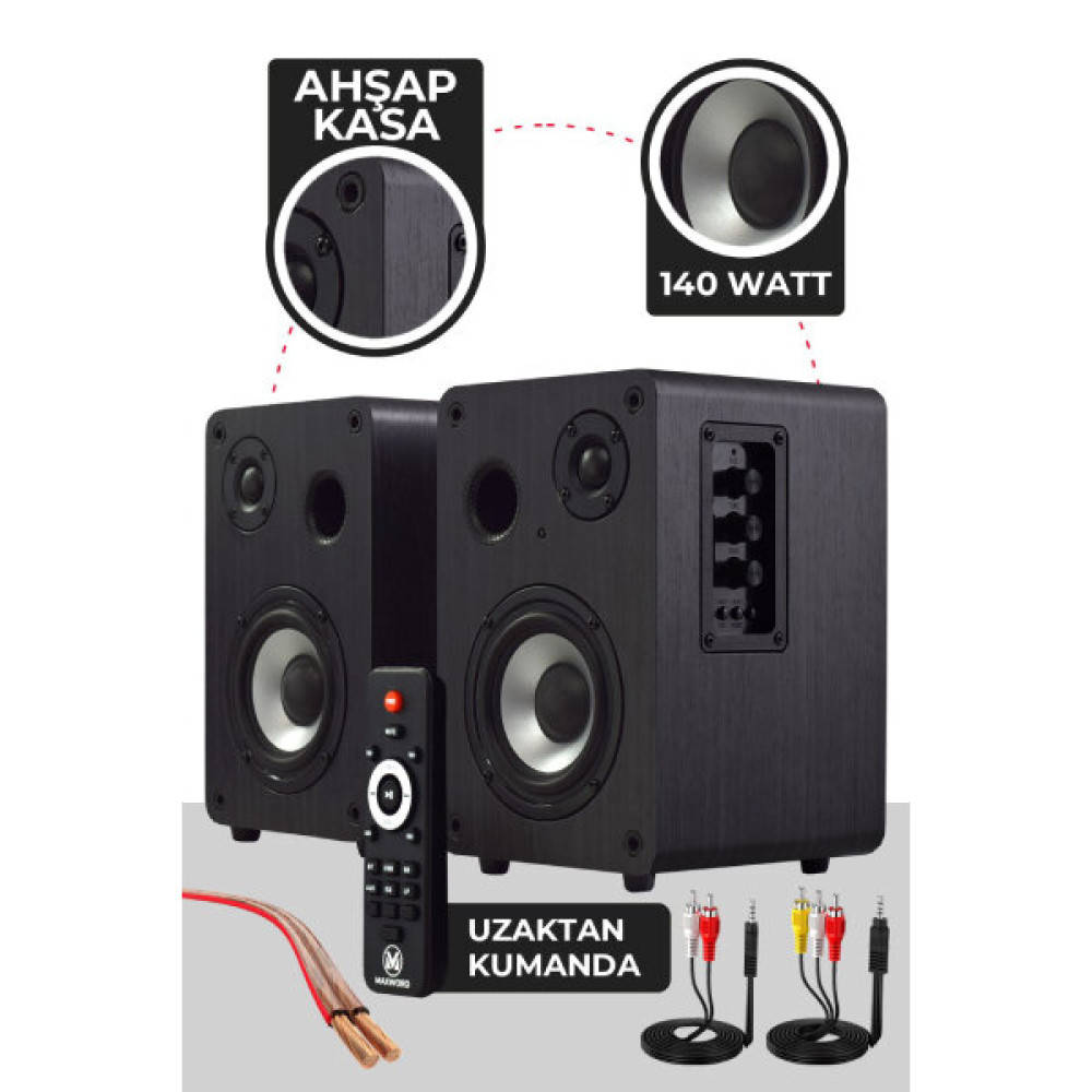Maxword Rm-400 4 inç Çi̇ft Bluetooth USB 140 W Aktif Stüdyo Referans Monitörü Stüdyo ve Sahne Ekipmanları Fiyatı