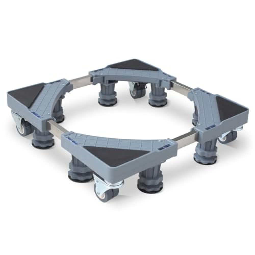 MaxWorks Washing Machine Base Stand with 4 Locking Wheels & 8 Strong Feet, Adjustable Flat Dolly Cart Mobile Base for Washer, Dryer, Refrigerator, Furniture and Appliance - 660 lbs Capacity