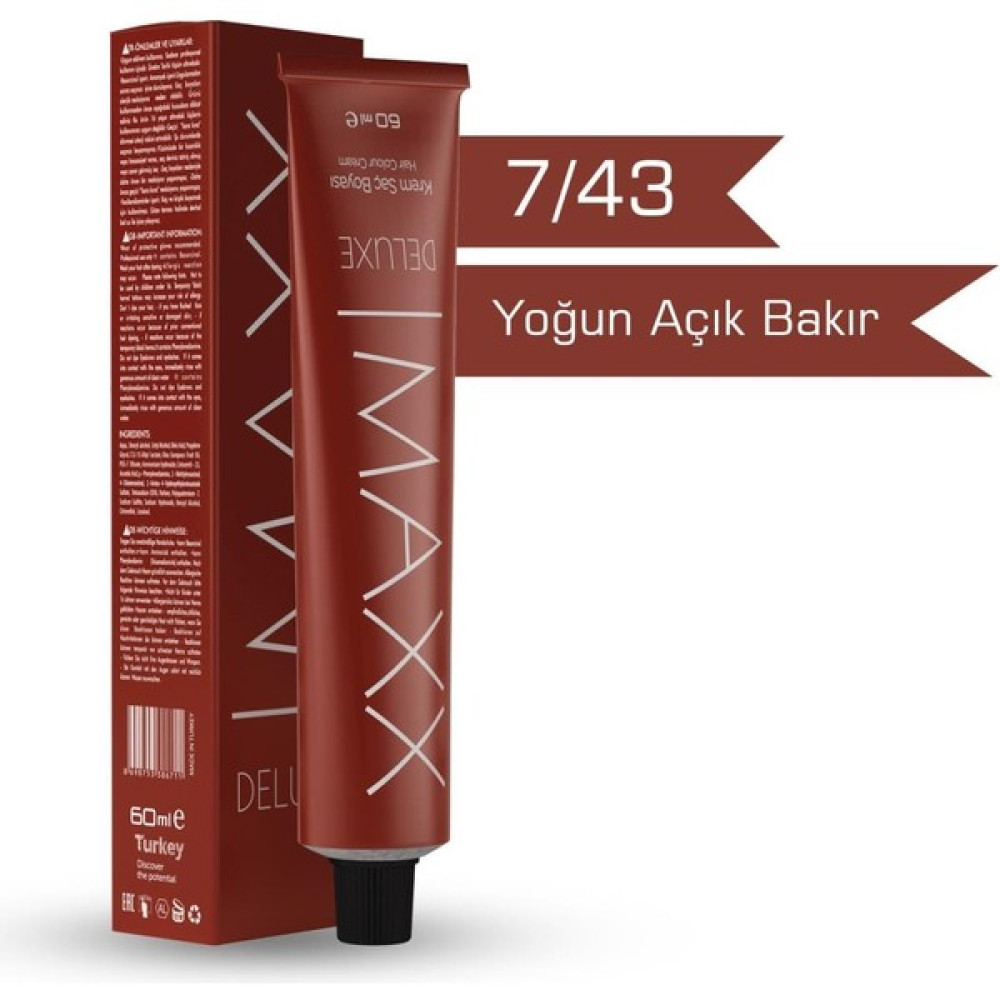 Maxx Deluxe 7.43 Yoğun Açık Bakır Krem Tüp Boya -60ML Saç Boyası Fiyatı