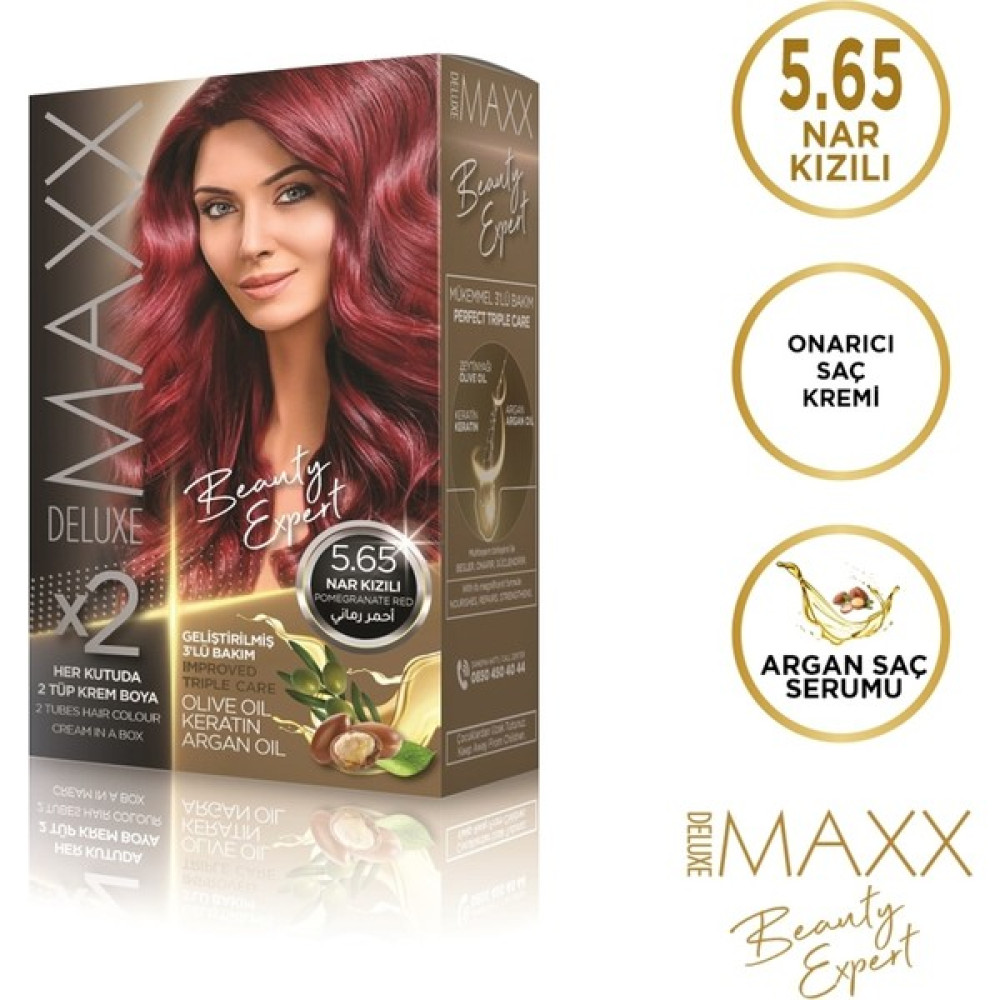 MAXX DELUXE BEAUTY EXPERT 5.65 Nar Kızılı Set Boya Saç Boyası Fiyatı