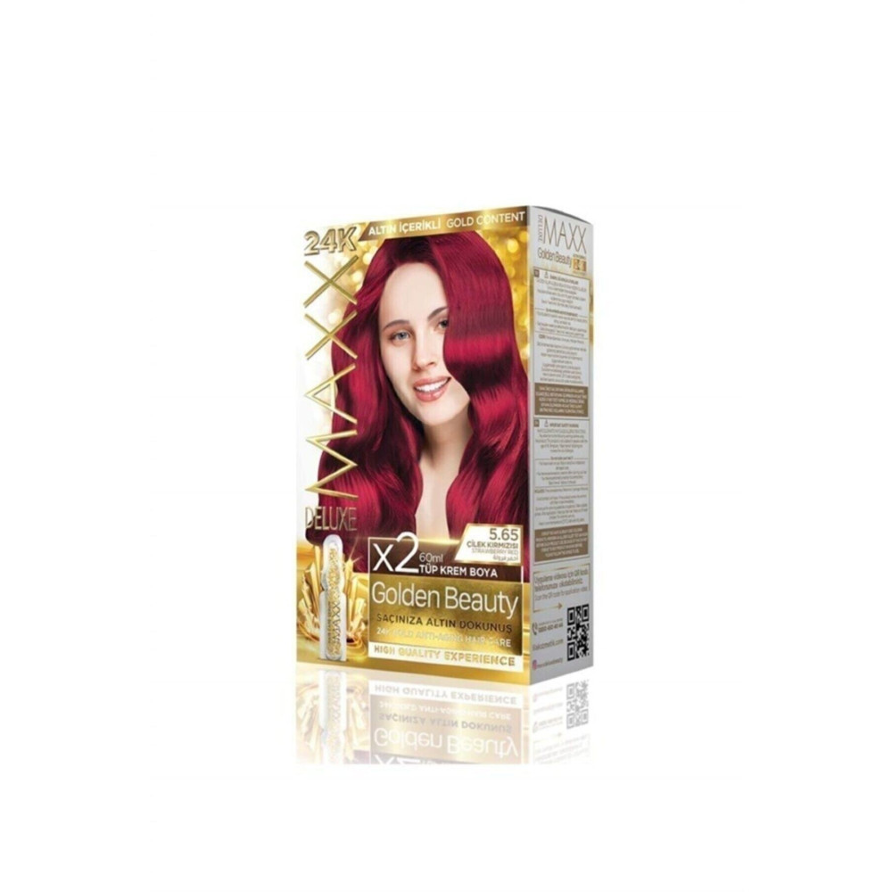MAXX DELUXE Golden 5.65 Çilek Kırmızısı 24k Altın Içerikli Saç Boyası Saç Boyası Fiyatı