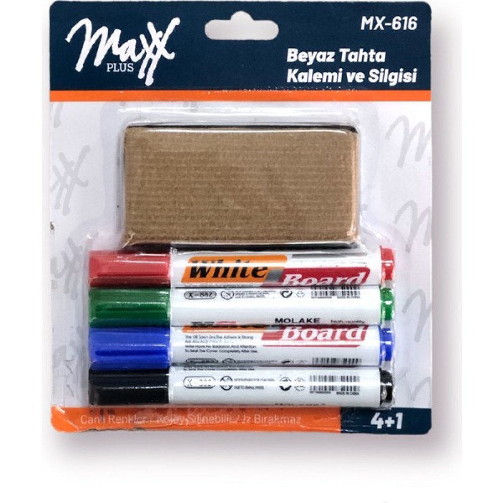 Maxx MX-616 Tahta Kalem Silgi Seti 4+1 Yazı Tahtası Kalemi Fiyatı