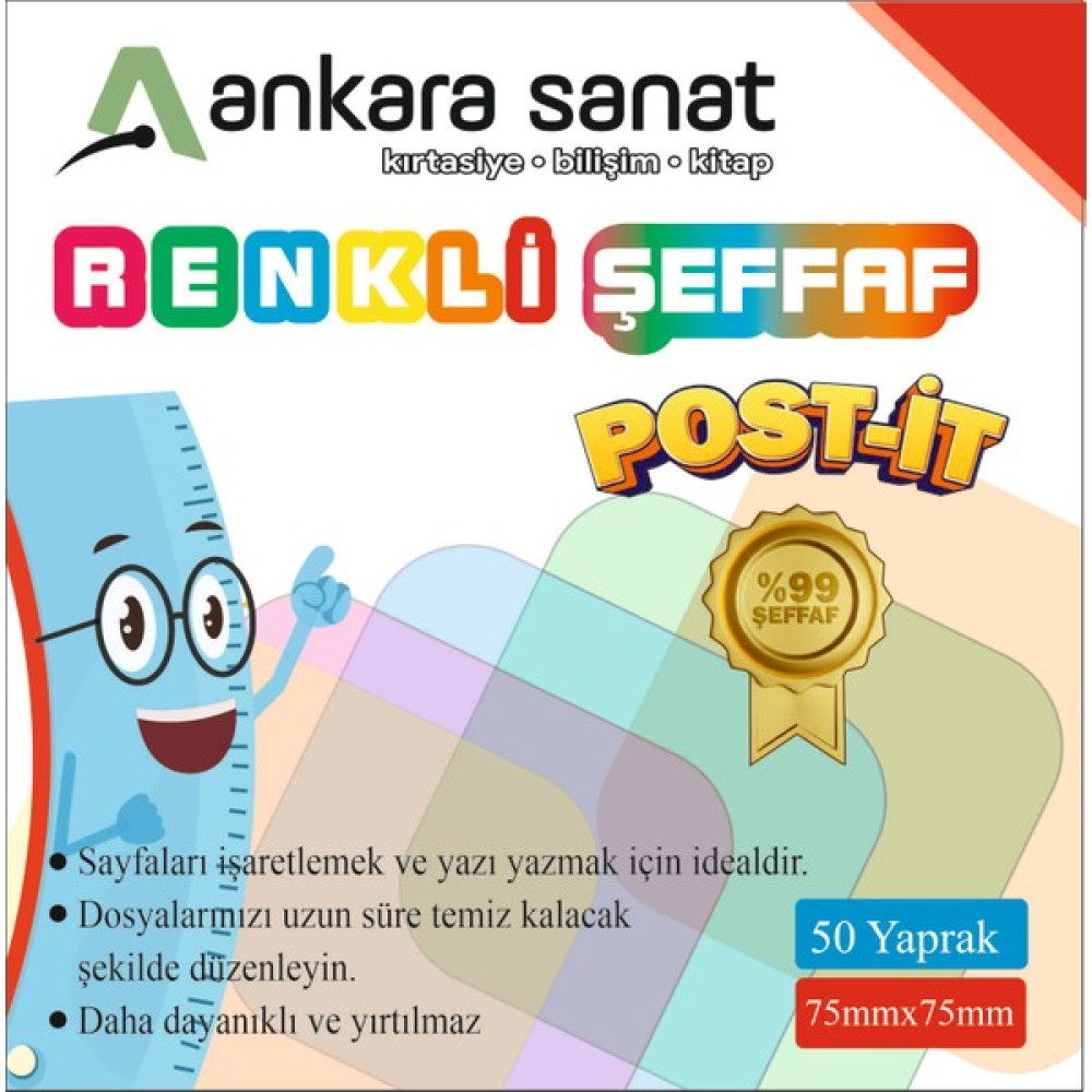 Maxx Renkli Şeffaf Post-It 5 RENK (MAVİ-SARI-TURUNCU-PEMBE-YEŞİL) Not Defteri & Bloknot Fiyatı