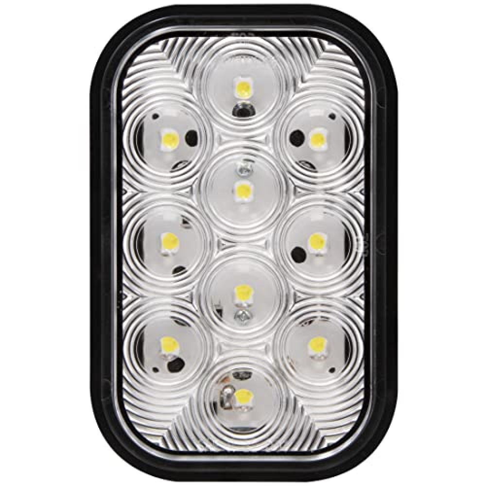 Maxxima Rectangular White Back Up - 10 LED
