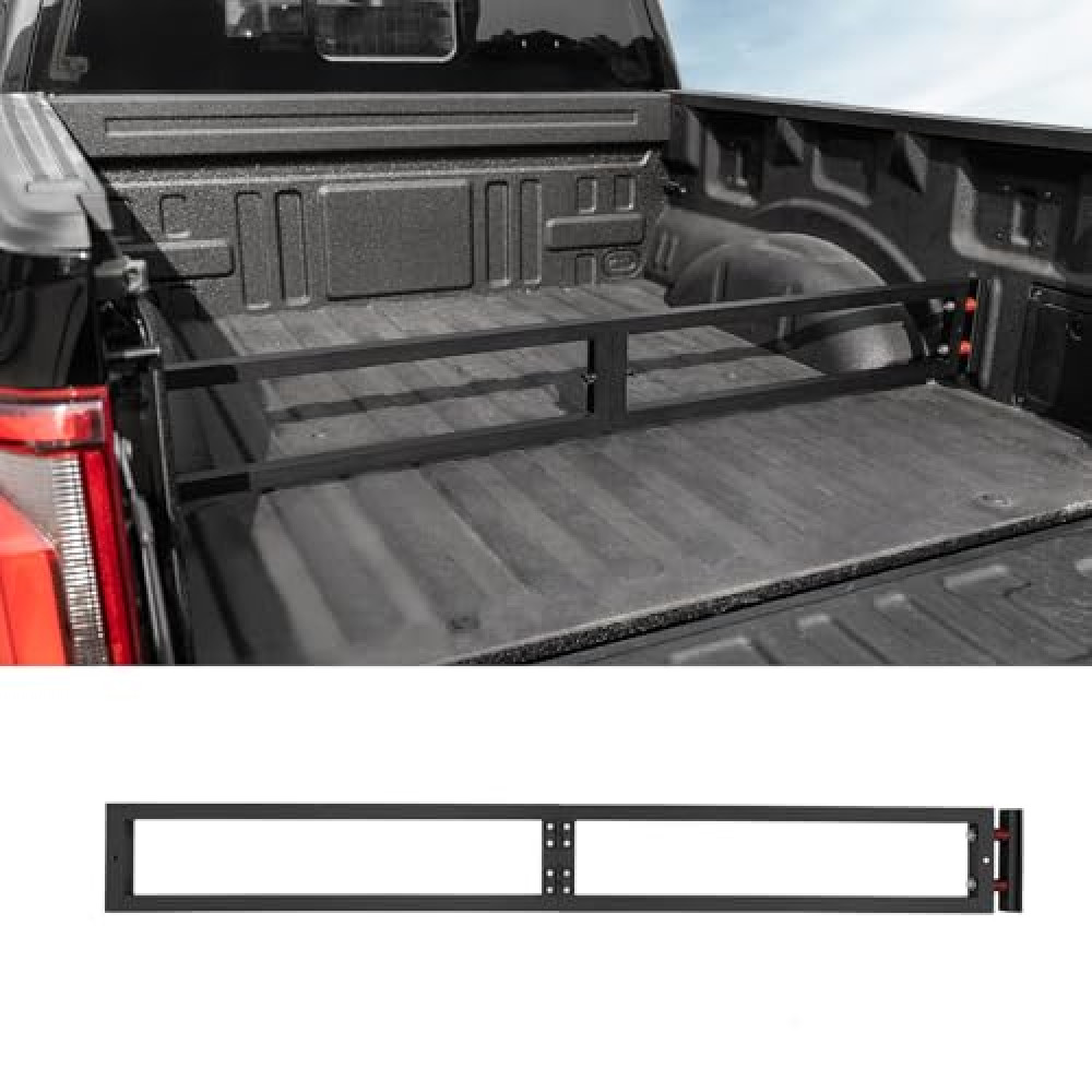 Maxzina Truck Bed Divider Compatible with 2024 2025 Ford F150 Cargo Divider Trunk Organizer Aluminum Alloy Luggage Divider Replacement for 2024 F-150 Accessories