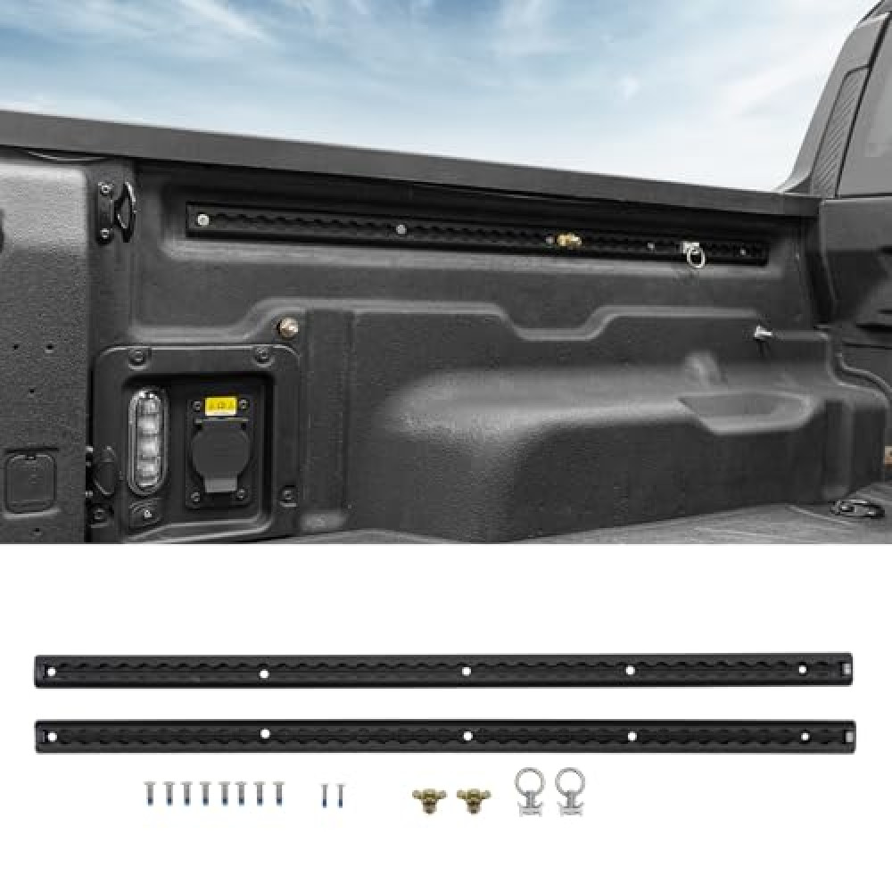 Maxzina Truck Bed Side Rail Compatible with 2022-2025 Ford Maverick Truck Bed Side Track Aluminum Alloy Cargo Management Truck Bed Tie Down Rail L-Track Tie Down System 2PCS 2024 Maverick Accessories