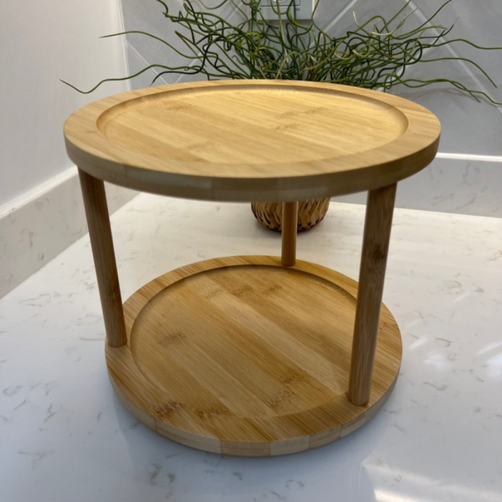 May Home Bambu 2 Katlı Döner Stant Çok Amaçlı Sunumluk Saklama Kapları Fiyatı