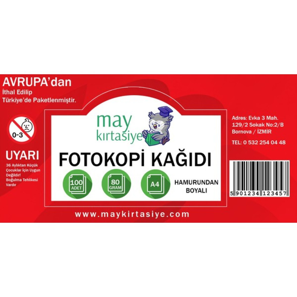 May Kırtasiye Renkli A4 Fotokopi Kağıdı 100'LÜ Fotokopi Kağıdı Fiyatı