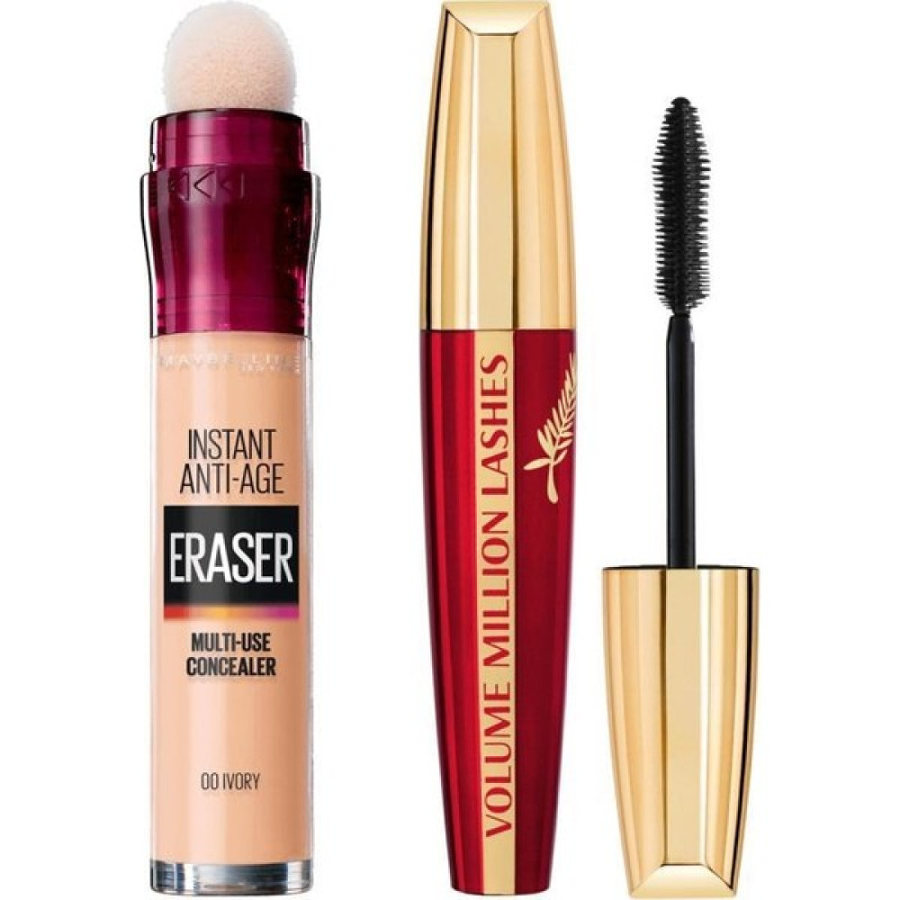 Maybelline Instant Anti Age Eraser Kapatıcı-00 Ivory+Loreal Volume Million Maskara Concealer Fiyatı