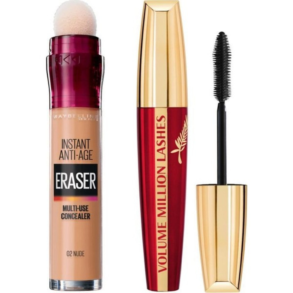 Maybelline Instant Anti Age Eraser Kapatıcı-02 Nude+Loreal Volume Million Maskara Concealer Fiyatı