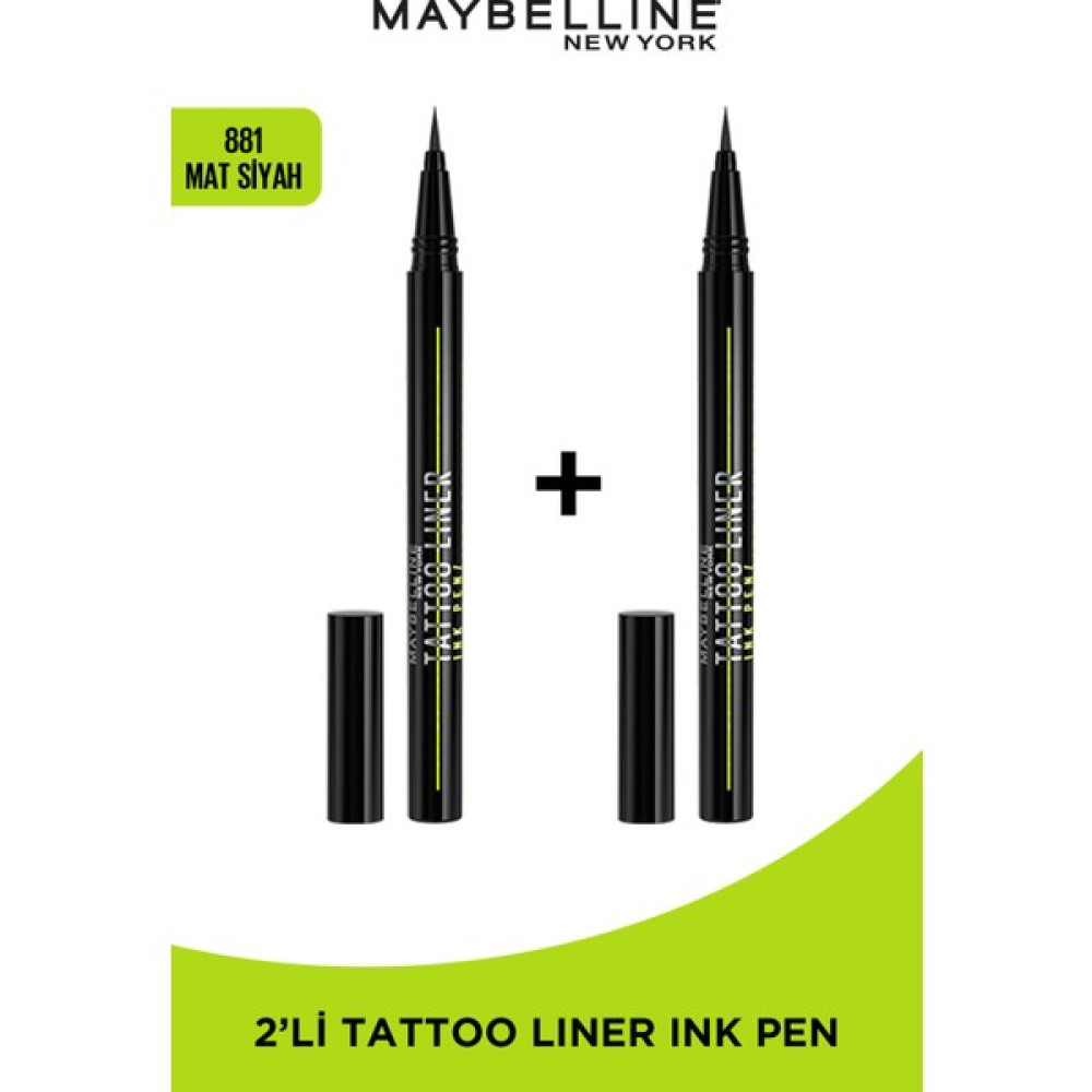 Maybelline New York 2'li Maybelline New York Tattoo Liner Ink Pen – 881 Mat Siyah Seti Eyeliner Fiyatı