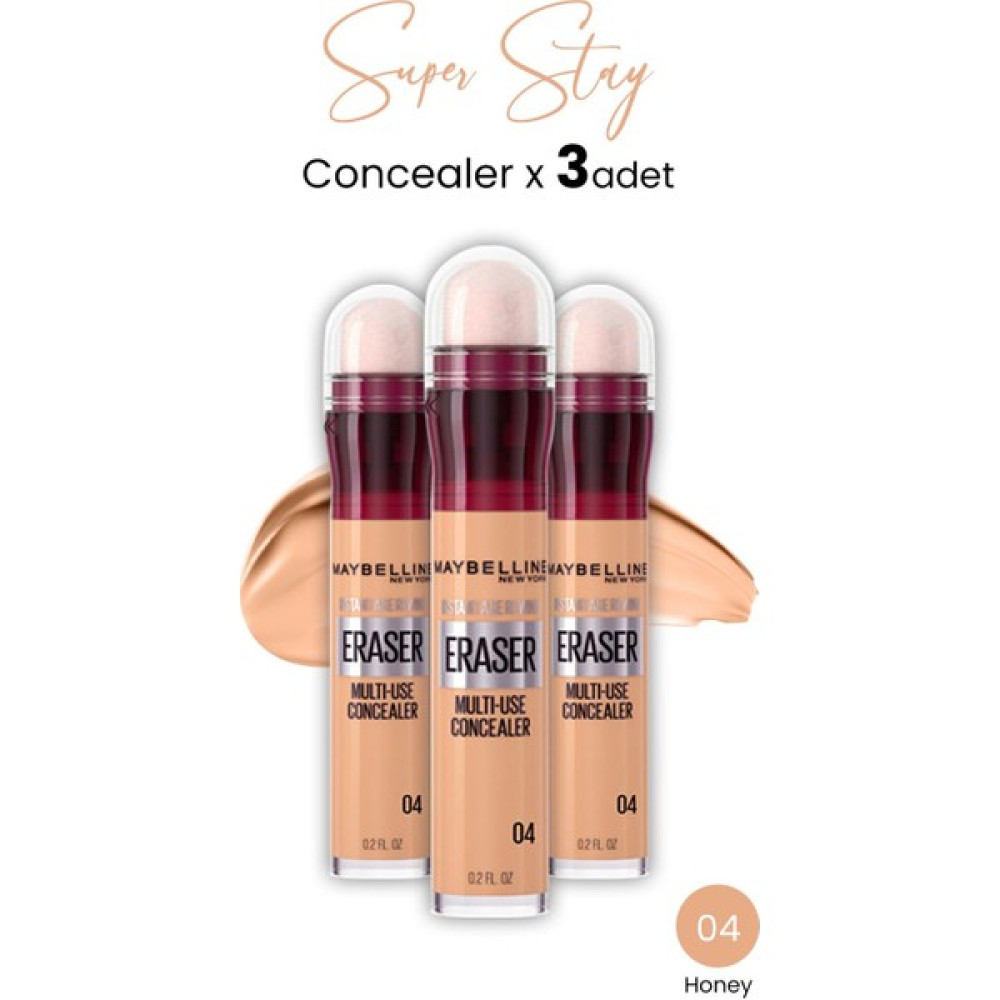 Maybelline New York Eraser Multi Use Concealer 04 Honey x 3 Adet Concealer Fiyatı