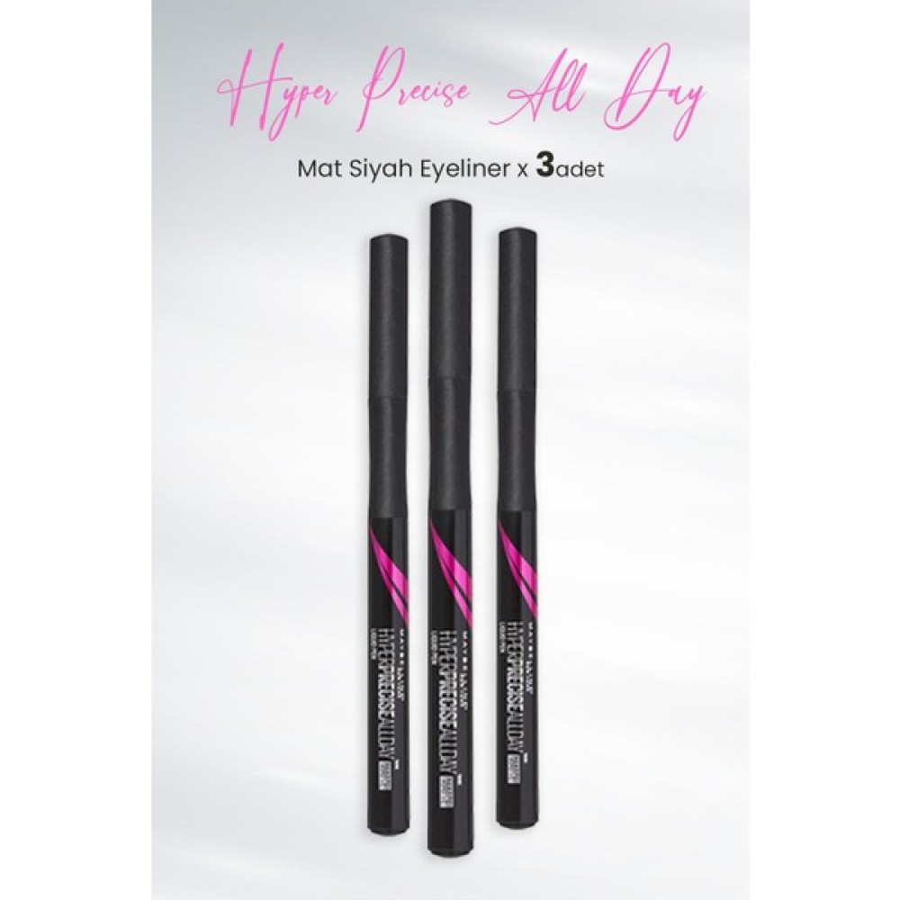 Maybelline New York Eyeliner Hyper Precise All Day Mat Siyah x 3 Adet Eyeliner Fiyatı