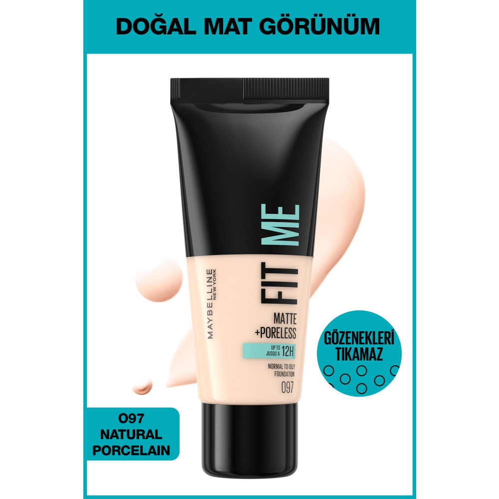 Maybelline New York Fit Me Matte+poreless Fondöten - 97 Natural Porcelain Fondötenler Fiyatı
