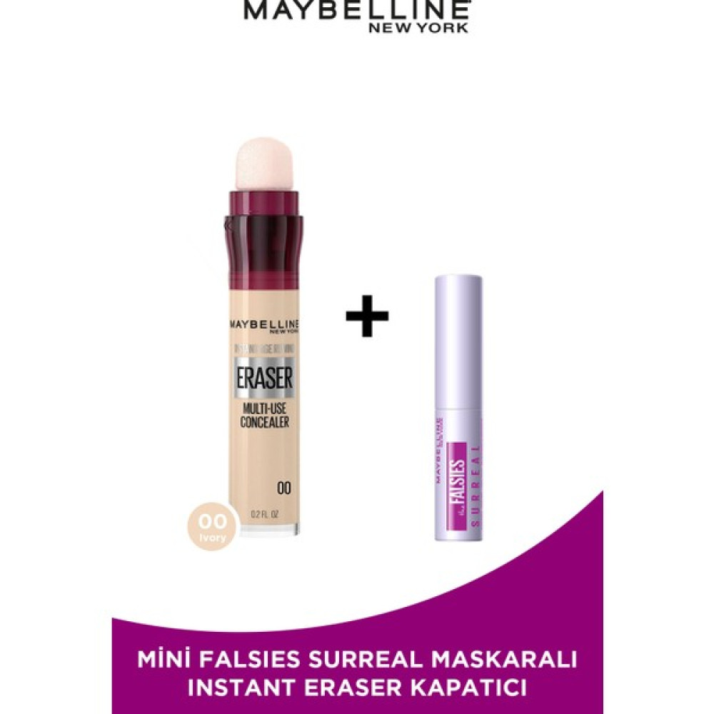 Maybelline New York Instant Anti Age Eraser Kapatıcı - 00 Ivory Mini Surreal Maskara Hediyeli Concealer Fiyatı