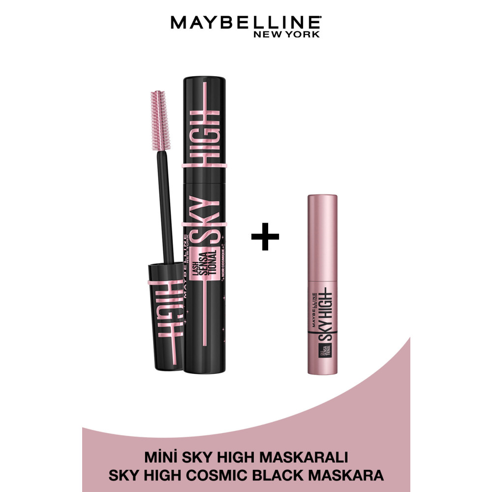 Maybelline New York Lash Sensational Sky High Cosmic Black Maskara 7.2 ml & Mini Sky High Maskara 4.5 ml Rimeller / Maskaralar Fiyatı