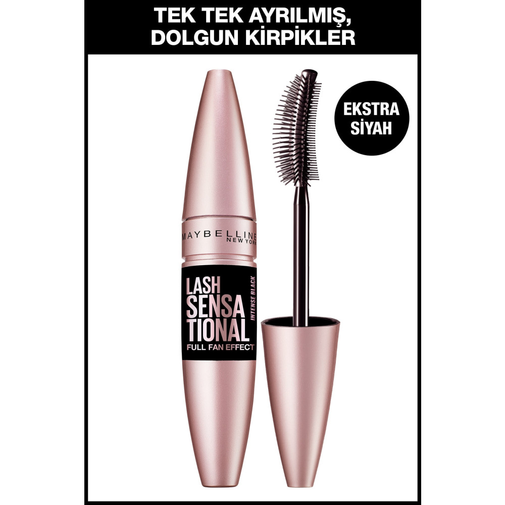 Maybelline New York Lash Sensational Yelpaze Etkili Intense Black Maskara - Ekstra Siyah Rimeller / Maskaralar Fiyatı