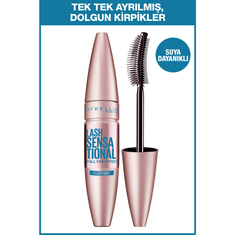 Maybelline New York Lash Sensational Yelpaze Etkili Suya Dayanıklı Siyah Waterproof Maskara Rimeller / Maskaralar Fiyatı
