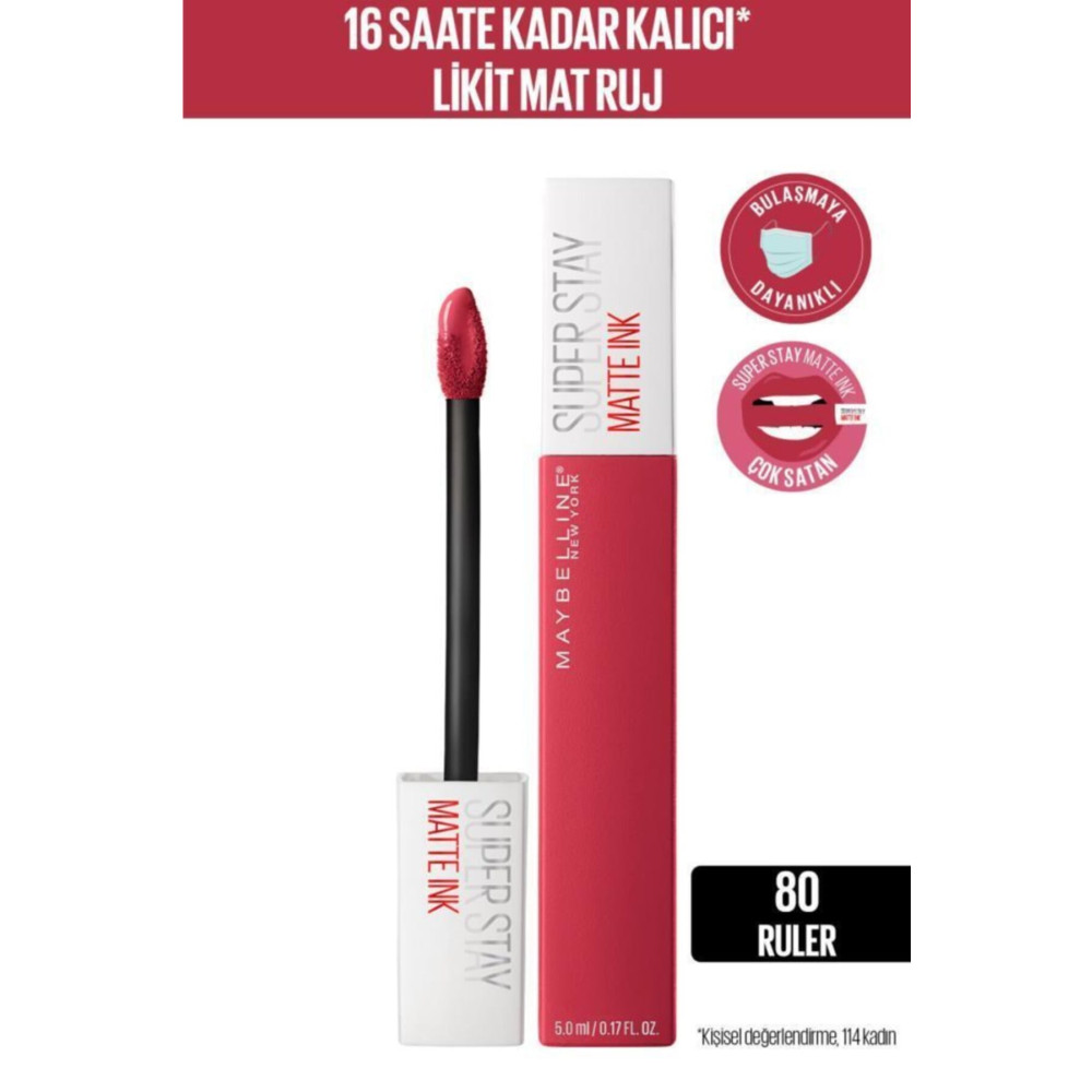 Maybelline New York Likit Mat Ruj - SuperStay Matte Ink Liquid Lipstick 80 Ruler 3600531469481 Rujlar & Dudak Parlatıcıları Fiyatı