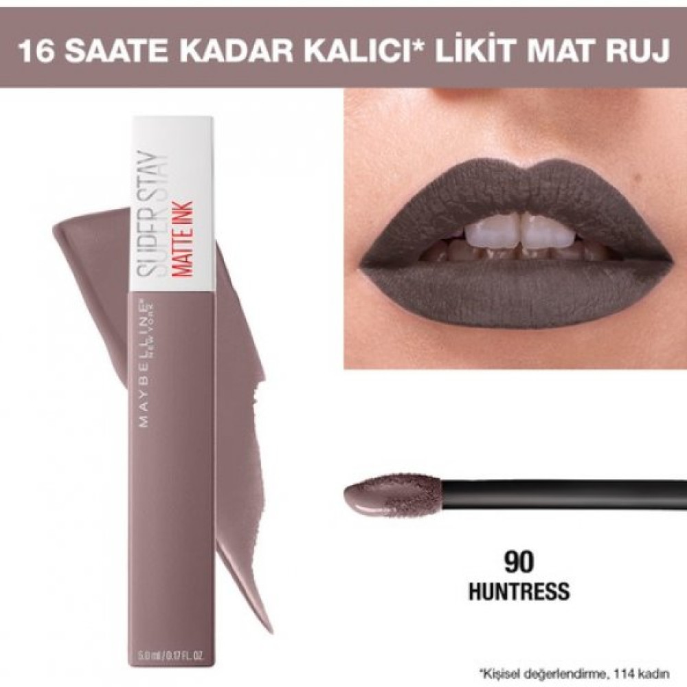 Maybelline New York Likit Mat Ruj - Superstay Matte Ink Liquid Lipstick 90 Huntress 3600531469443 Makyaj Ürünleri Fiyatı