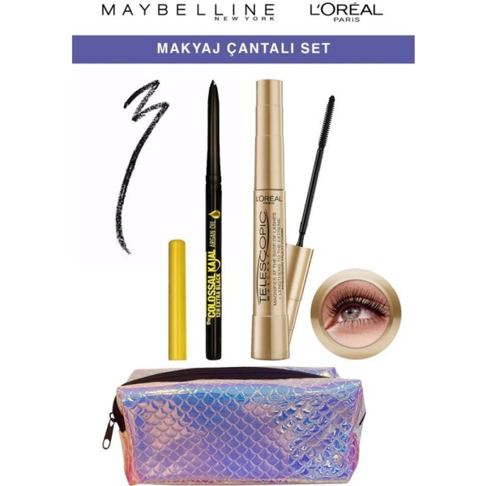 Maybelline New York Maybelline Argan Yağı Içeren Göz Kalemi Telescopic Maskara Göz Makyaj Seti Göz Kalemleri Fiyatı