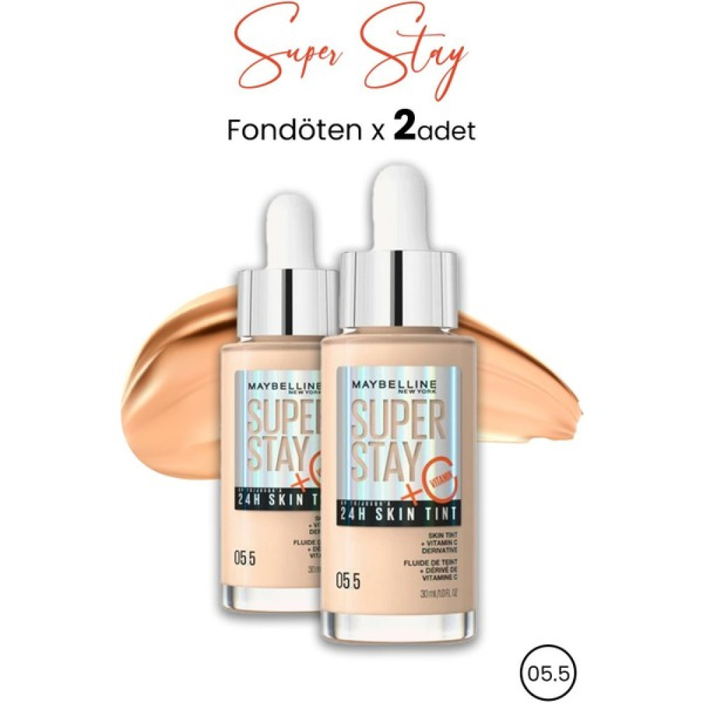 Maybelline New York Maybelline Super Stay 24H Skin Tint Fondöten 05.5 30 ml x 2 Adet Fondötenler Fiyatı