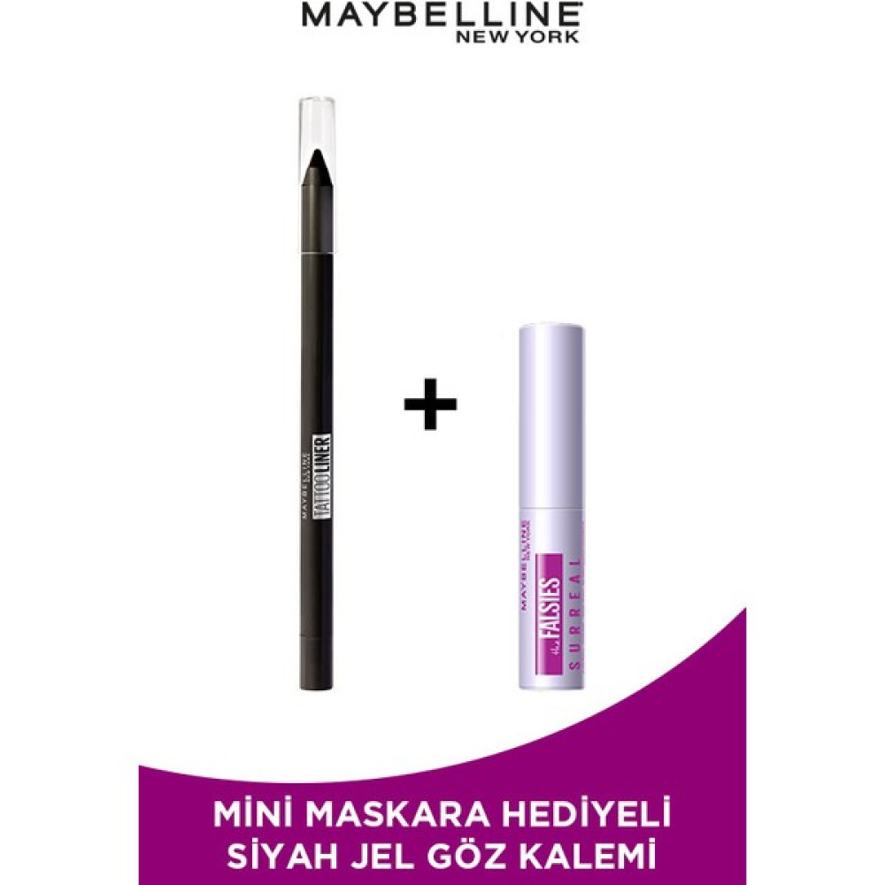 Maybelline New York Mini Surreal Maskara Hediyeli Tattoo Liner Jel Göz Kalemi - 900 Deep Onyx (Siyah) Göz Kalemleri Fiyatı