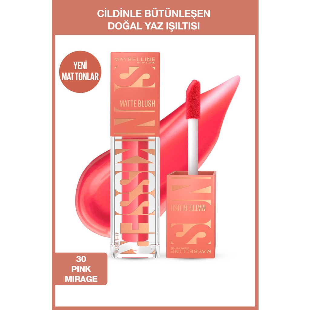 Maybelline New York Sunkisser Hazy Matte Likit Allık 30 Pink Mirage Doğal Yaz Işıltısı ile Mat Allık Fiyatı