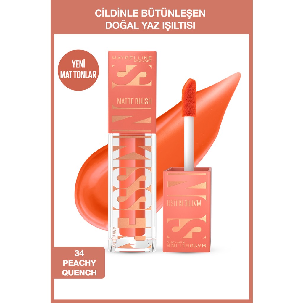 Maybelline New York Sunkisser Hazy Matte Likit Allık - 34 Peachy Quench Allık Fiyatı