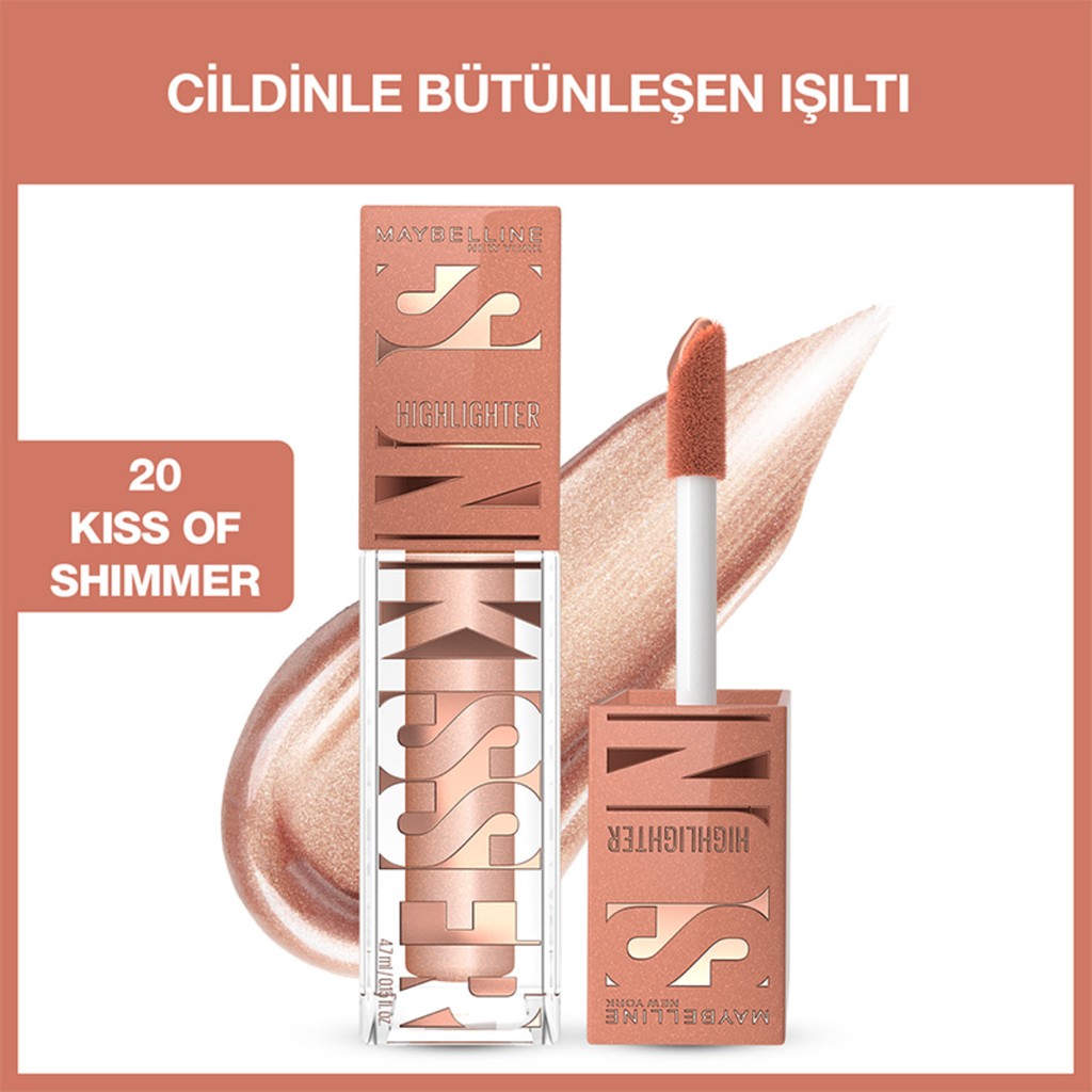 Maybelline New York Sunkisser Likit Aydınlatıcı Highlighter 20 Kiss of Shimmer Hafif ve Karıştırılabilir Formül Aydınlatıcı Fiyatı