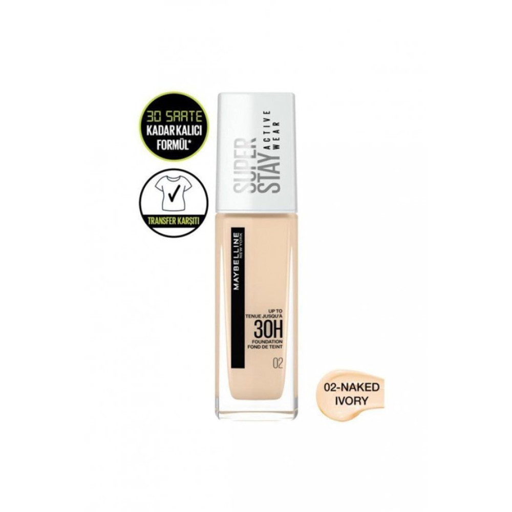 Maybelline New York Super Stay Active Wear 30H Fondoten 02 Naked Ivory Makyaj Ürünleri Fiyatı