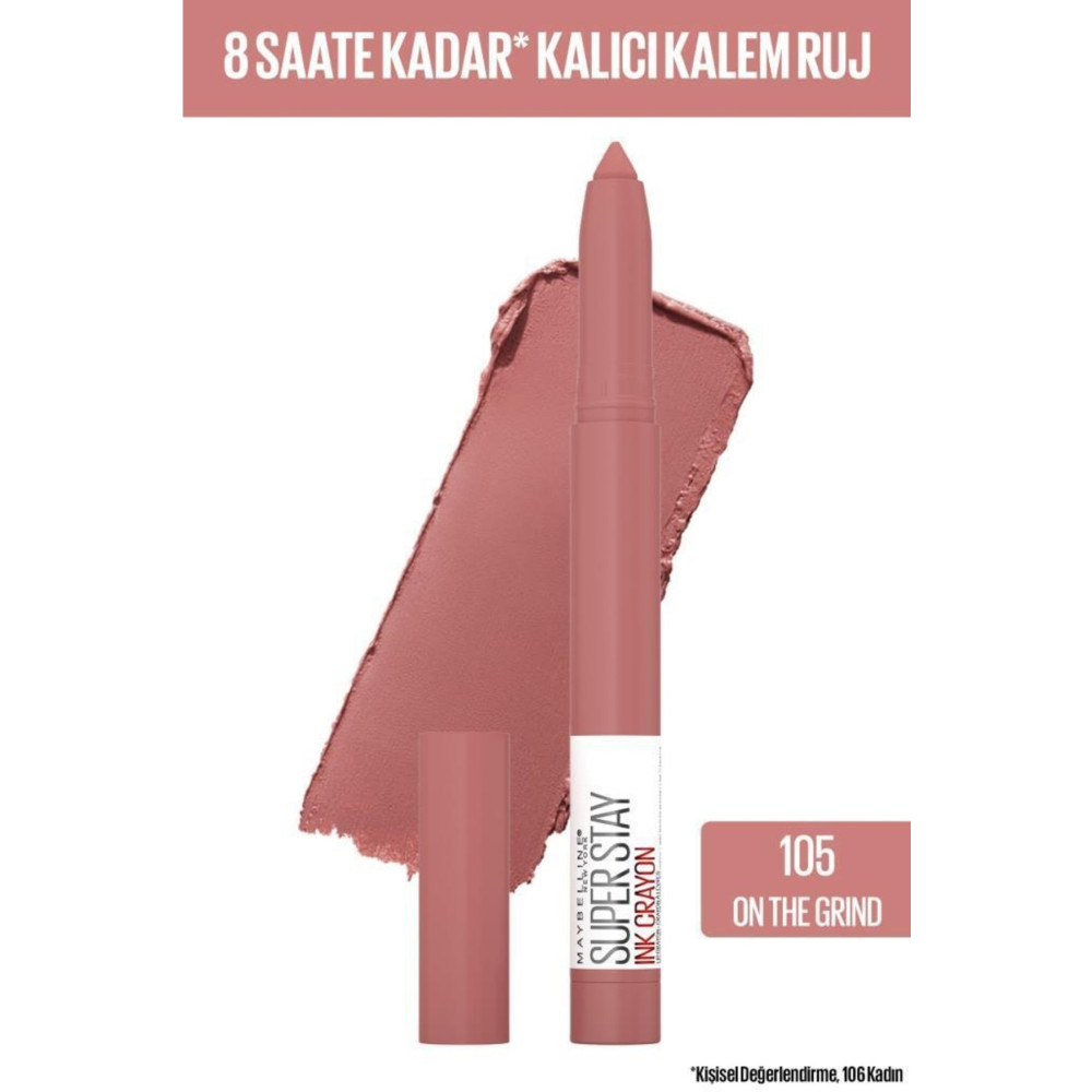 Maybelline New York Super Stay Ink Crayon Kalem Mat Ruj- Spiced Up - 105 On The Grind Rujlar & Dudak Parlatıcıları Fiyatı