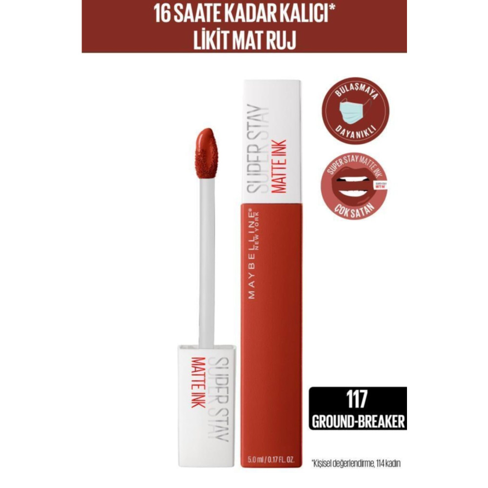 Maybelline New York Super Stay Matte Ink City Edition Likit Mat Ruj - 117 Ground-breaker Rujlar & Dudak Parlatıcıları Fiyatı