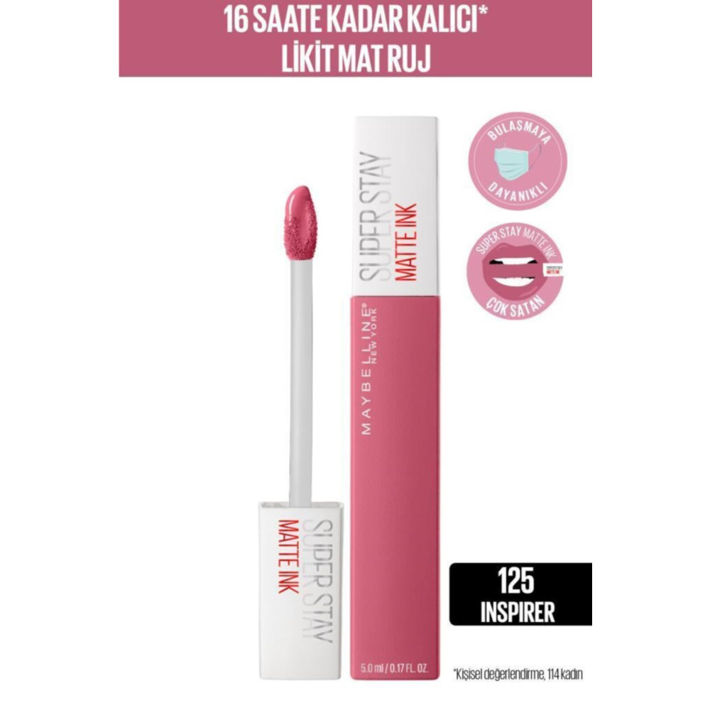 Maybelline New York Super Stay Matte Ink City Edition Likit Mat Ruj - 125 Inspirer Rujlar & Dudak Parlatıcıları Fiyatı