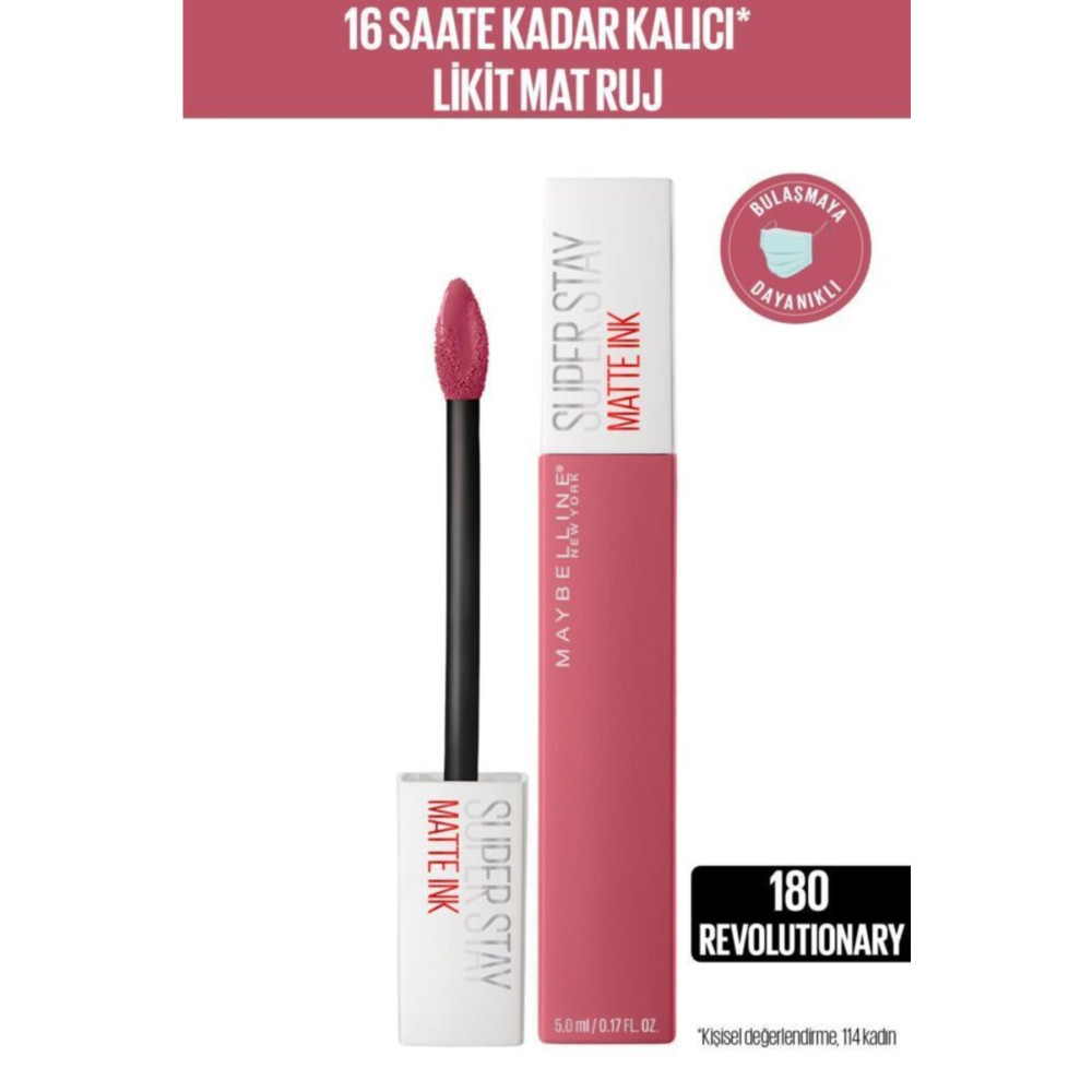 Maybelline New York Super Stay Matte Ink Likit Mat Ruj - 180 Revolutionary - Pembe Rujlar & Dudak Parlatıcıları Fiyatı