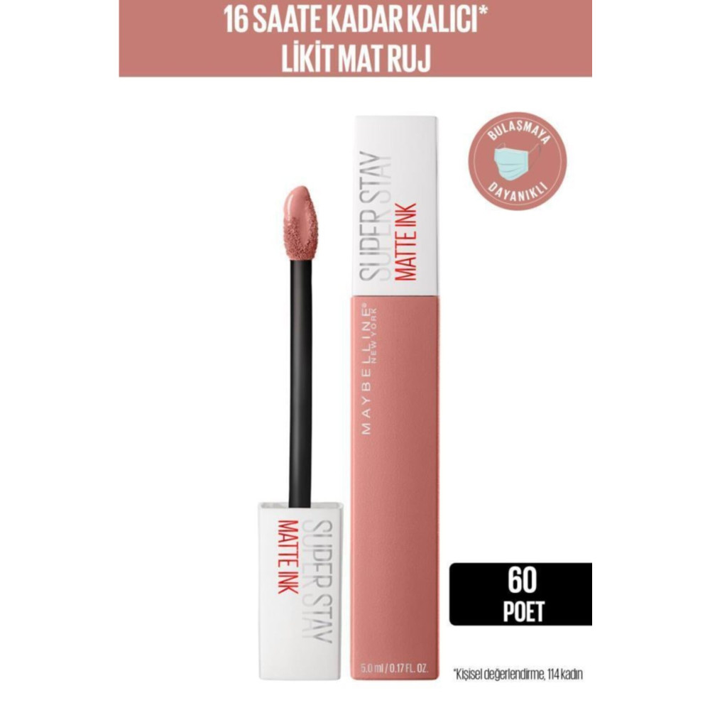 Maybelline New York Super Stay Matte Ink Unnude Likit Mat Ruj - 60 Poet - Nude Rujlar & Dudak Parlatıcıları Fiyatı