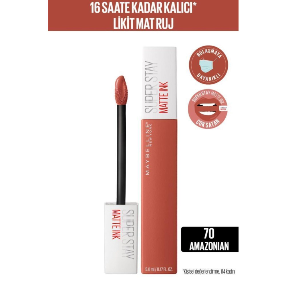 Maybelline New York Super Stay Matte Ink Unnude Likit Mat Ruj - 70 Amazonian - Kahverengi Rujlar & Dudak Parlatıcıları Fiyatı