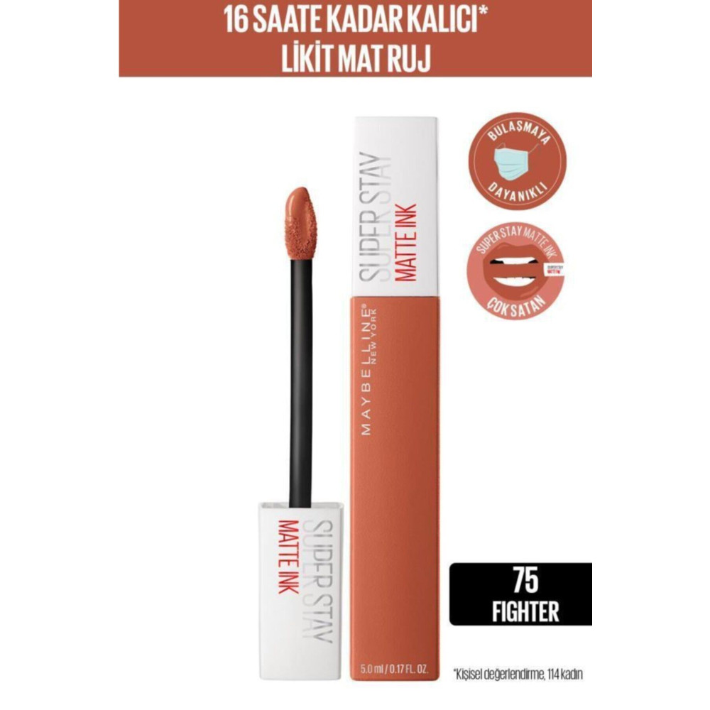 Maybelline New York Super Stay Matte Ink Unnude Likit Mat Ruj - 75 Fighter - Kahverengi Rujlar & Dudak Parlatıcıları Fiyatı