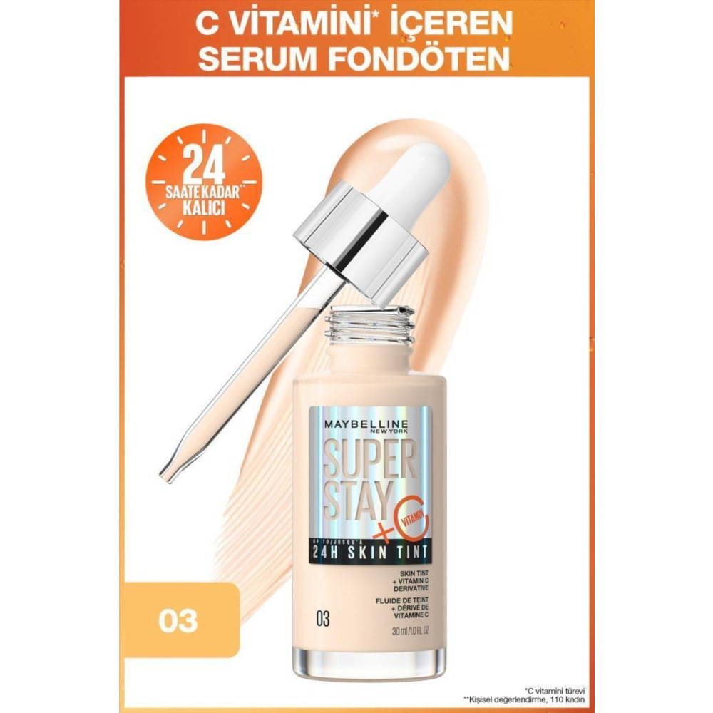Maybelline New York Super Stay Skin Tint Fondöten - 03 Fondötenler Fiyatı