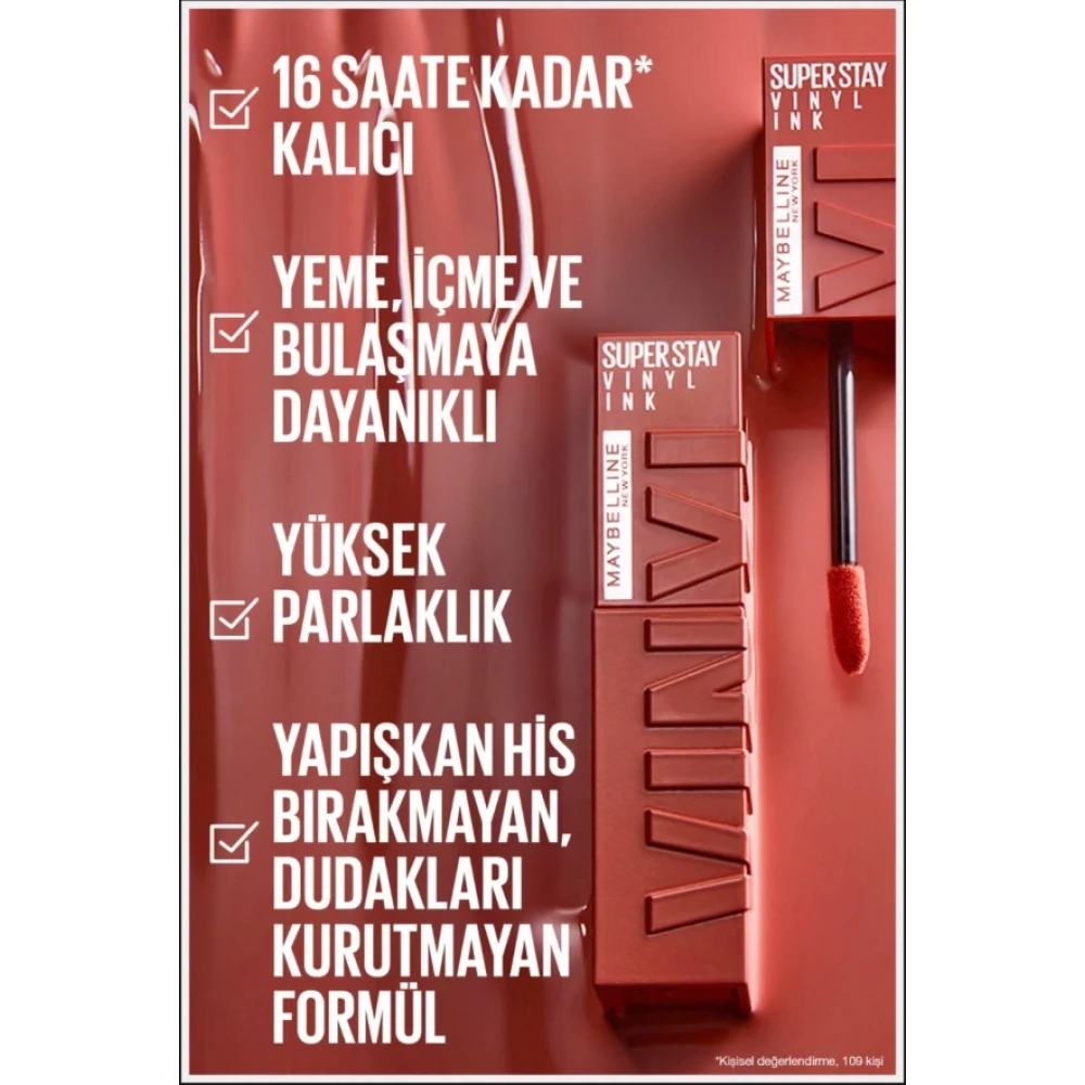 Maybelline New York Super Stay Vinyl Ink Likit Parlak Ruj 110 Awestruck Rujlar & Dudak Parlatıcıları Fiyatı