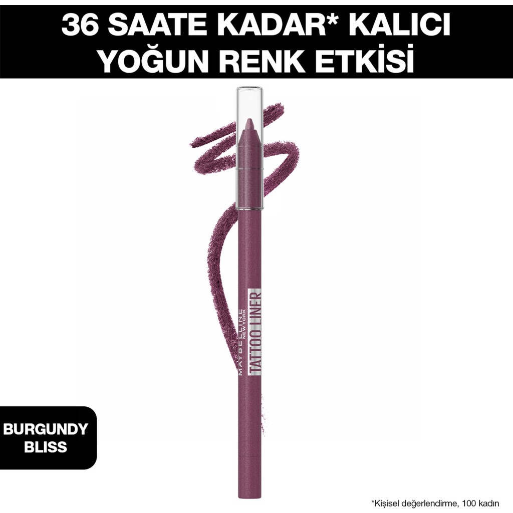 Maybelline New York Tattoo Liner Jel Göz Kalemi - Burgundy Bliss - Mürdüm" Göz Kalemleri Fiyatı