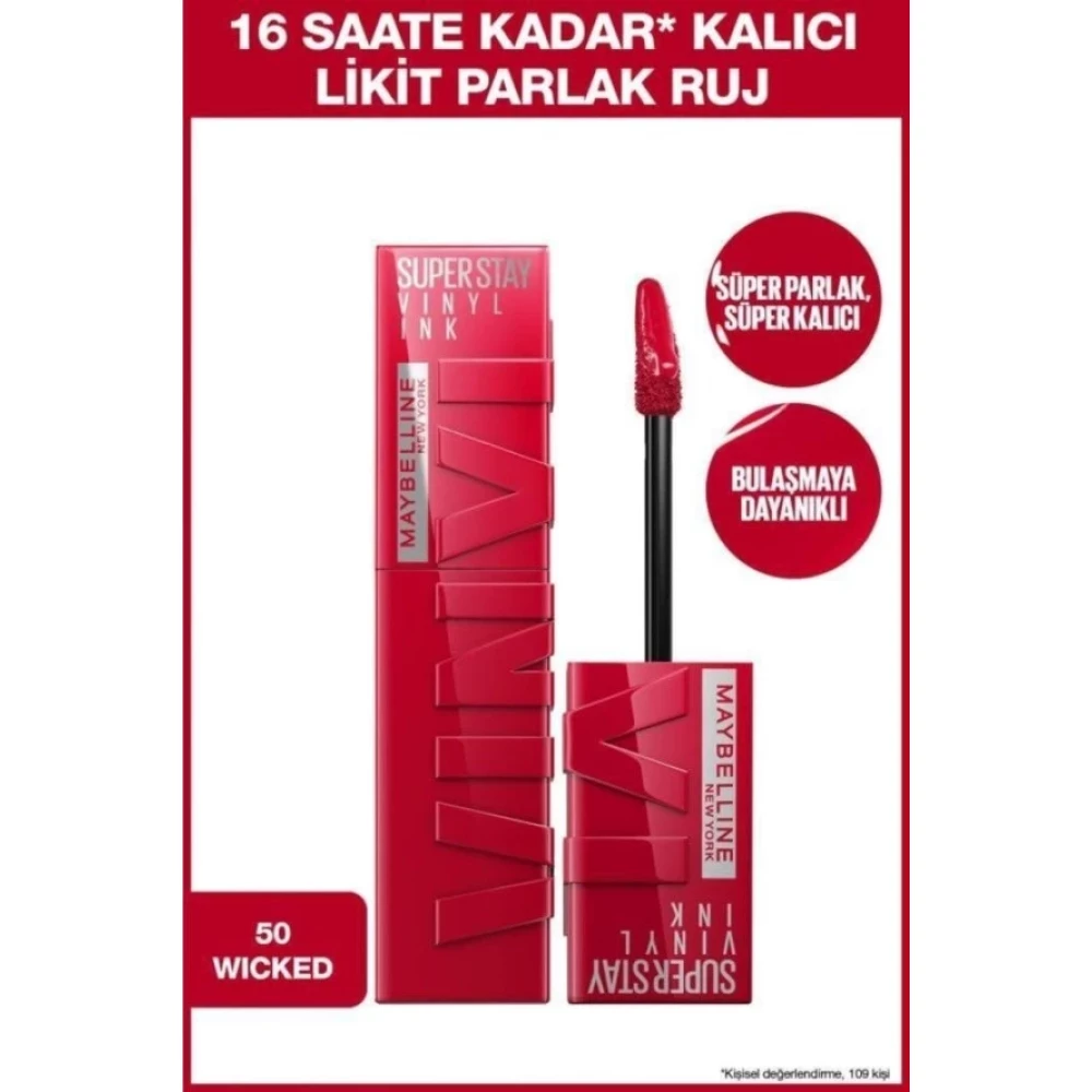 Maybelline New York Uzun Sure Kalici Likit Parlak Ruj 50 Wicked Rujlar & Dudak Parlatıcıları Fiyatı