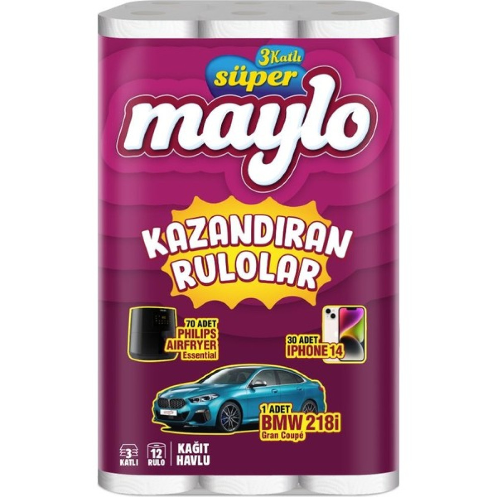Maylo 3 Katlı Kağıt Havlu 12'li Kağıt Havlu Fiyatı