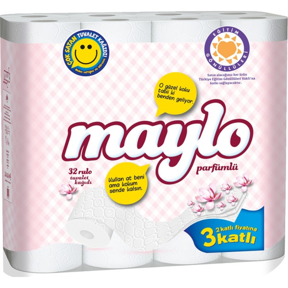 Maylo 3 Katlı Parfümlü Tuvalet Kağıdı 32'li Tuvalet Kağıdı Fiyatı
