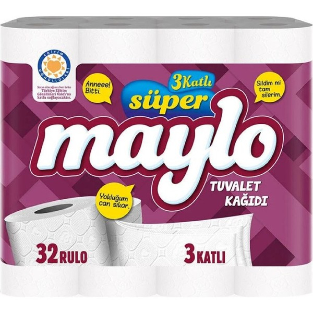 Maylo 3 Katlı Tuvalet Kağıdı 32 Li - Beyaz Tuvalet Kağıdı Fiyatı